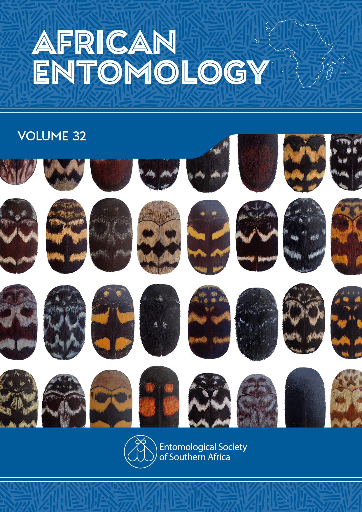 Cover images supplied by Graham Holloway: A review of the Attagenus (Coleoptera: Dermestidae) species from South Africa and an image-based key to identification by Graham Holloway, Tara, Marcin - https://www.africanentomology.com/article/view/16250